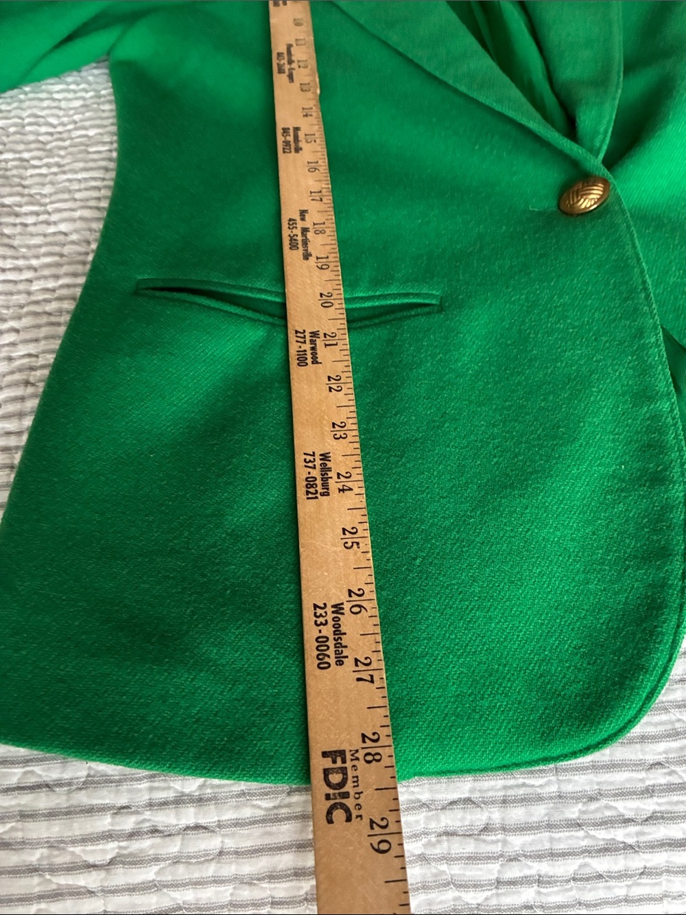 Vintage women’s size 8 emerald green Single-Button Blazer - Picture 8 of 9